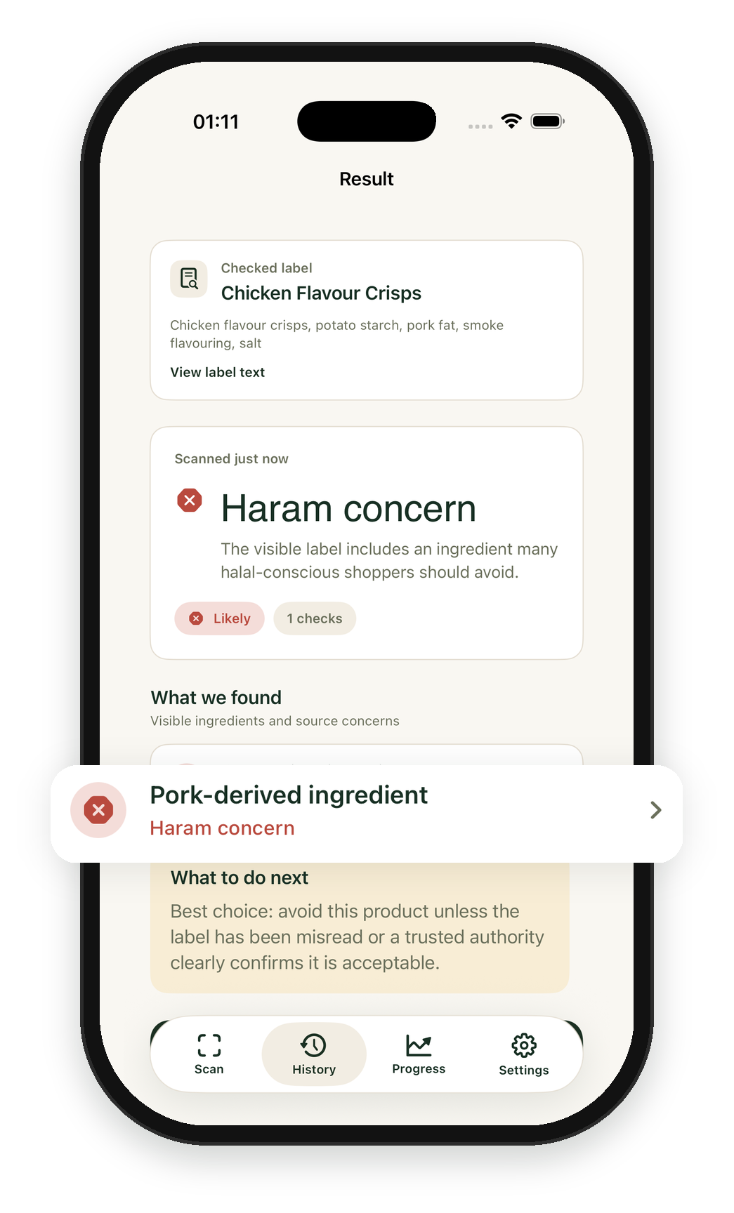 ClearHalal app screen preview