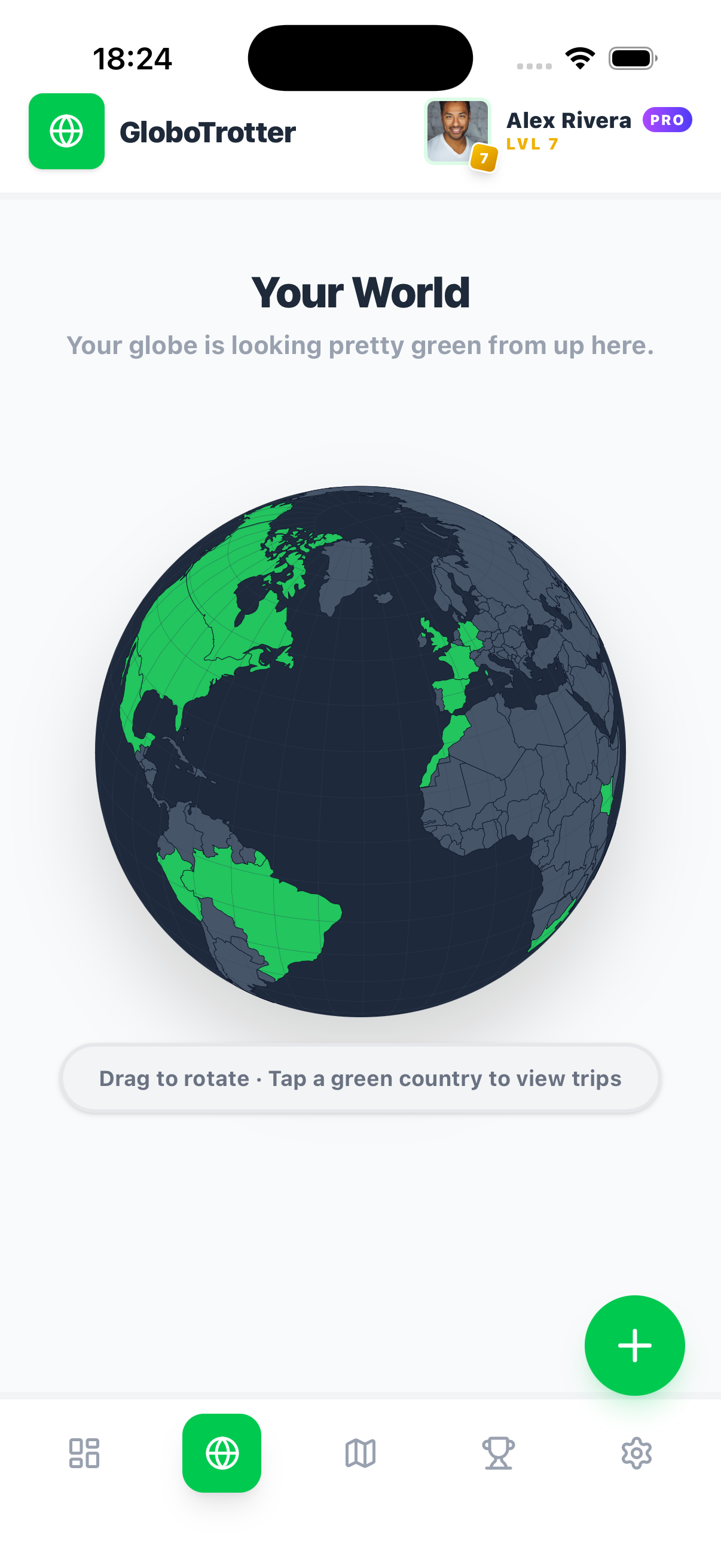 Globotrotter globe screen preview